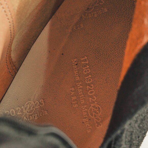 Martin Margiela Black Tall Calves Short Stack Low Heel Leather Boots - Picture 10 of 11